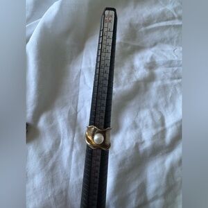 Gold Ring with Pearl Accent